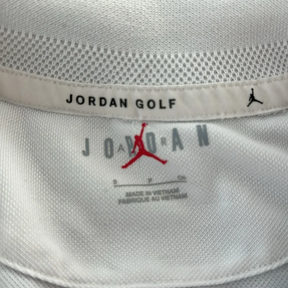 Jordan White Polo Shirt with Classic Collar and Logo - Picture 2 of 2